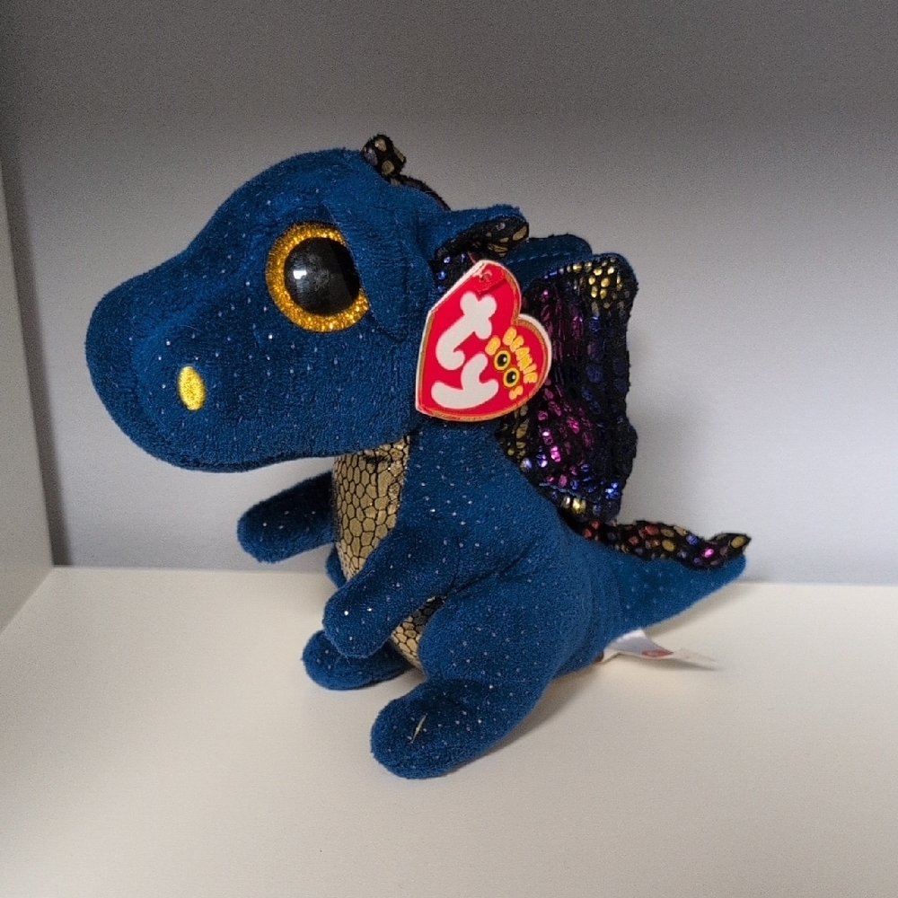 💜2/$20💜 Ty Beanie Boos Saffire Blue dragon, BNWT, 6" Collectible Plush